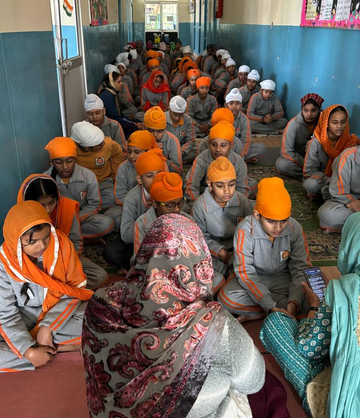 A series of Chaupai Sahib lessons started by children in Paragan Senior Secondary School